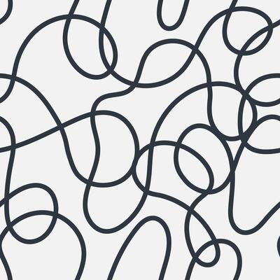 Black and White Abstract Curvy Lines Seamless Patterns