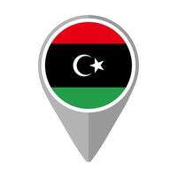 Libya Flag on Location Pin vector
