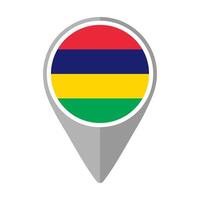 Mauritius Flag on Location Pin vector