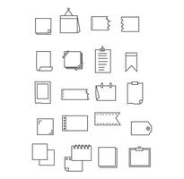 Set of different note papers Notes paper sheets attached. vector