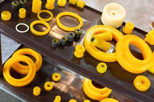 Products from polyurethane on the exhibition stand photo
