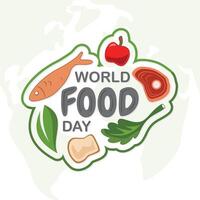 World Food Day letter text typography template design with map vector