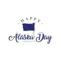 Happy Alaska Day letter with Alaska flag color on the white background vector