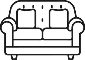 black and white illustration of a couch vector