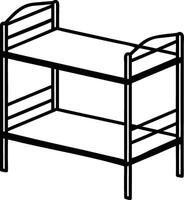 a black and white illustration of a bunk bed vector