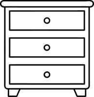 drawing of a dresser black and white vector