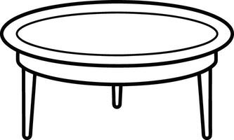 a black and white drawing of a round table vector