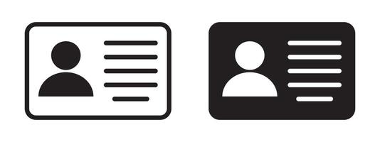 ID Card icon. Employee clerk card, driver license, Identification card, staff identification card symbol. vector