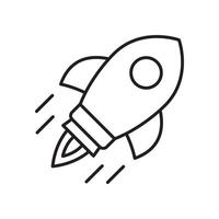 Rocket line icon. Rocket launch icon. Flying rocket icon. vector