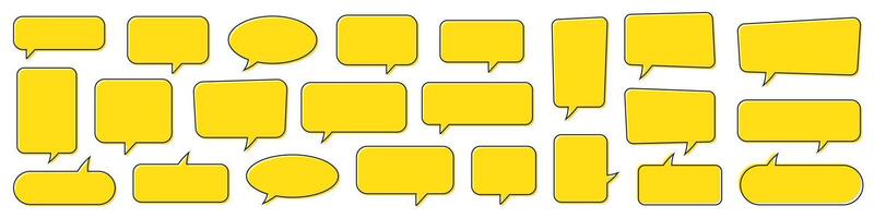 Chat bubble, yellow speech bubble, message box set. Quote ballon yellow color background. vector