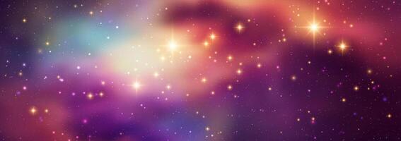 Space background with realistic nebula and shining stars. Magic colorful galaxy with stardust vector