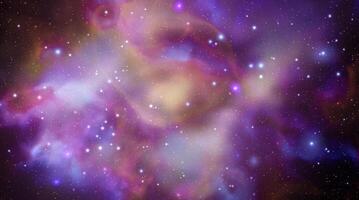Space background with realistic nebula and shining stars. Magic colorful galaxy with stardust vector