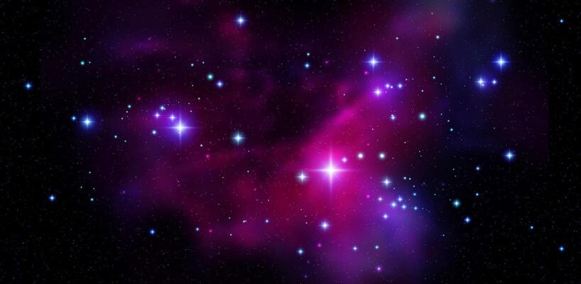 Space background with realistic nebula and shining stars. Magic colorful galaxy with stardust