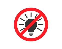 Light off icon symbol, no idea sign. illustration image. Isolated on white background. vector