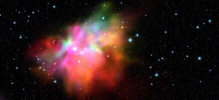 Space background with realistic nebula and shining stars. Magic colorful galaxy with stardust vector