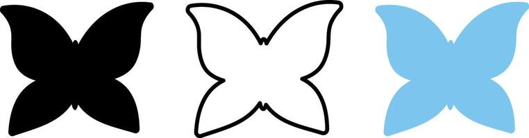 Collection of butterfly. Symbol linear icon set. vector
