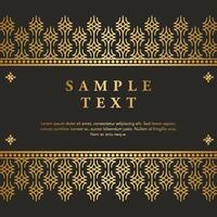 Luxury gold floral Javanese Batik pattern frame border invitation greeting card vector