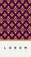 Batik songket pattern frame background vector