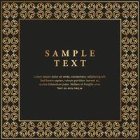 Luxury gold floral Javanese Batik pattern frame border invitation greeting card design vector