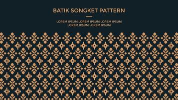 luxury Batik songket pattern frame border background vector