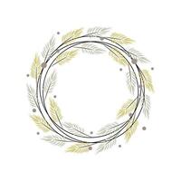 Christmas Wreath of Tree Branches. Circular Frame with Text Space. Minimalist Illustration vector