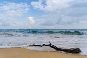 Landscape summer beach background, with the sunny sky at the sea in Phuket, Thailand. Beautiful scene of blue sky and clouds on a sunny day. photo