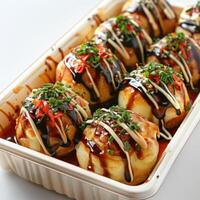 a tray of food that is sitting on a table photo
