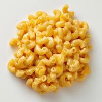araffe macaroni and cheese on a white plate photo