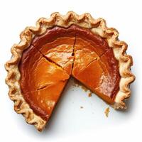 a pie with a slice missing from it photo