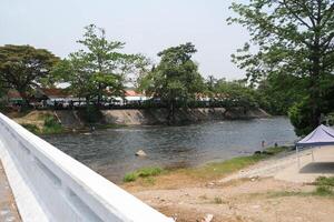 The small river at Khun Dan Prakan Chon Dam in summer season. photo