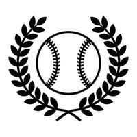 Baseball Encircled by Laurel Wreath Emblem vector