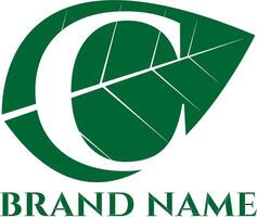 C leaf letter eco friendly logo vector