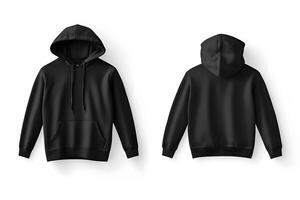 plain hoodie template mockup front and back view photo