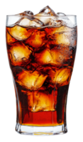 Refreshing cold drink with ice in a tall glass, cut out - stock . png