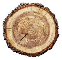 Cross-section of a tree trunk showing annual rings, cut out - stock . png