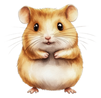Cute golden hamster standing with tiny paws raised, cut out - stock . png