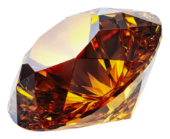 Shimmering orange gemstone resting on a surface, cut out - stock . png