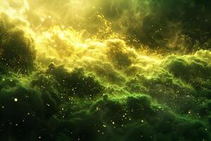 Radiant Lime Dust Glow Effect in Vibrant Green and Gold photo