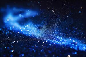 Starry Night Sky with Deep Blue Glowing Dust Effect photo