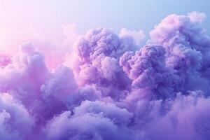 Surreal Lavender Clouds with Dust Cloud Effect in Dreamy Scene photo