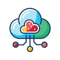 Cloud computing logo icon abstract network concept vector