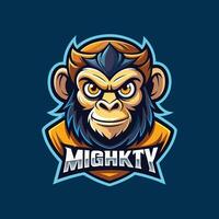 Monkey mascot logo icon design with text vector