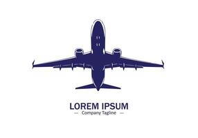 Logo of Airplane icon design silhouette style on white background vector