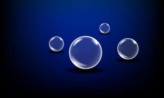 light sphere with glares and shadow on dark blue background. vector