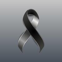 black ribbon mourning with dark background vector