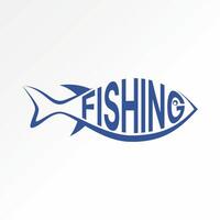 Logo design graphic concept abstract creative premium stock unique line art Fishing sailor ocean river Related to monogram typography fisherman vector