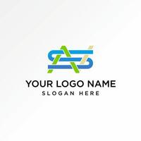 Logo design graphic concept creative premium stock letter initial AVS on NS or SN font cutting pattern webbing. Related to monogram typography technology vector