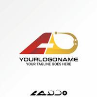 Logo design graphic concept abstract creative premium stock initial AD font fast sport wings aeroplane. Related to monogram typography aircraft vector
