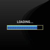 Loading bar on black background vector