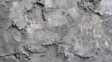 Rough Grey Concrete Wall with Flakes and Cracks photo